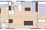 plan - Location de Mobil-home à Pornichet - Cottage Confort idéal pour 4/6 personnes - CAMPING LES FORGES ***